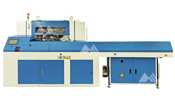 Mesin Pemangkas Tiga Pisau Otomatis Sistem Kontrol Janpanese Keyance PLC Sistem ISM Docking Terukur