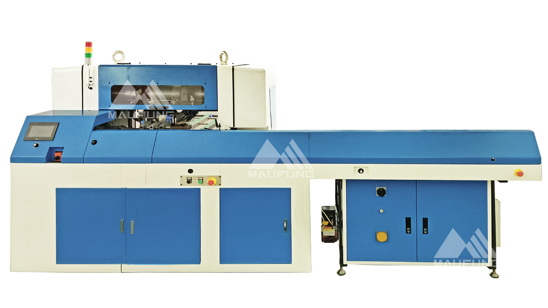 Mesin Pemangkas Tiga Pisau Otomatis Sistem Kontrol Janpanese Keyance PLC Sistem ISM Docking Terukur